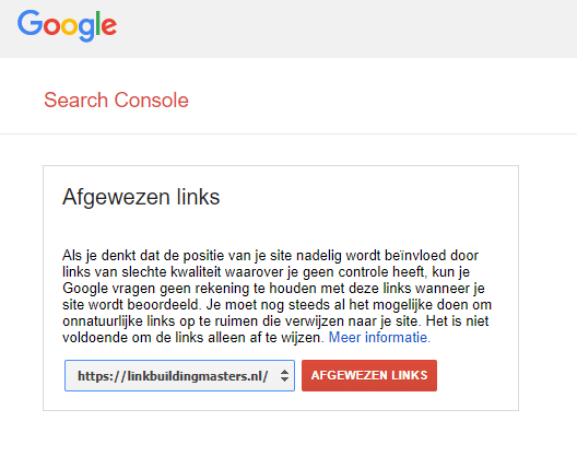 Afbeelding van disavow tool