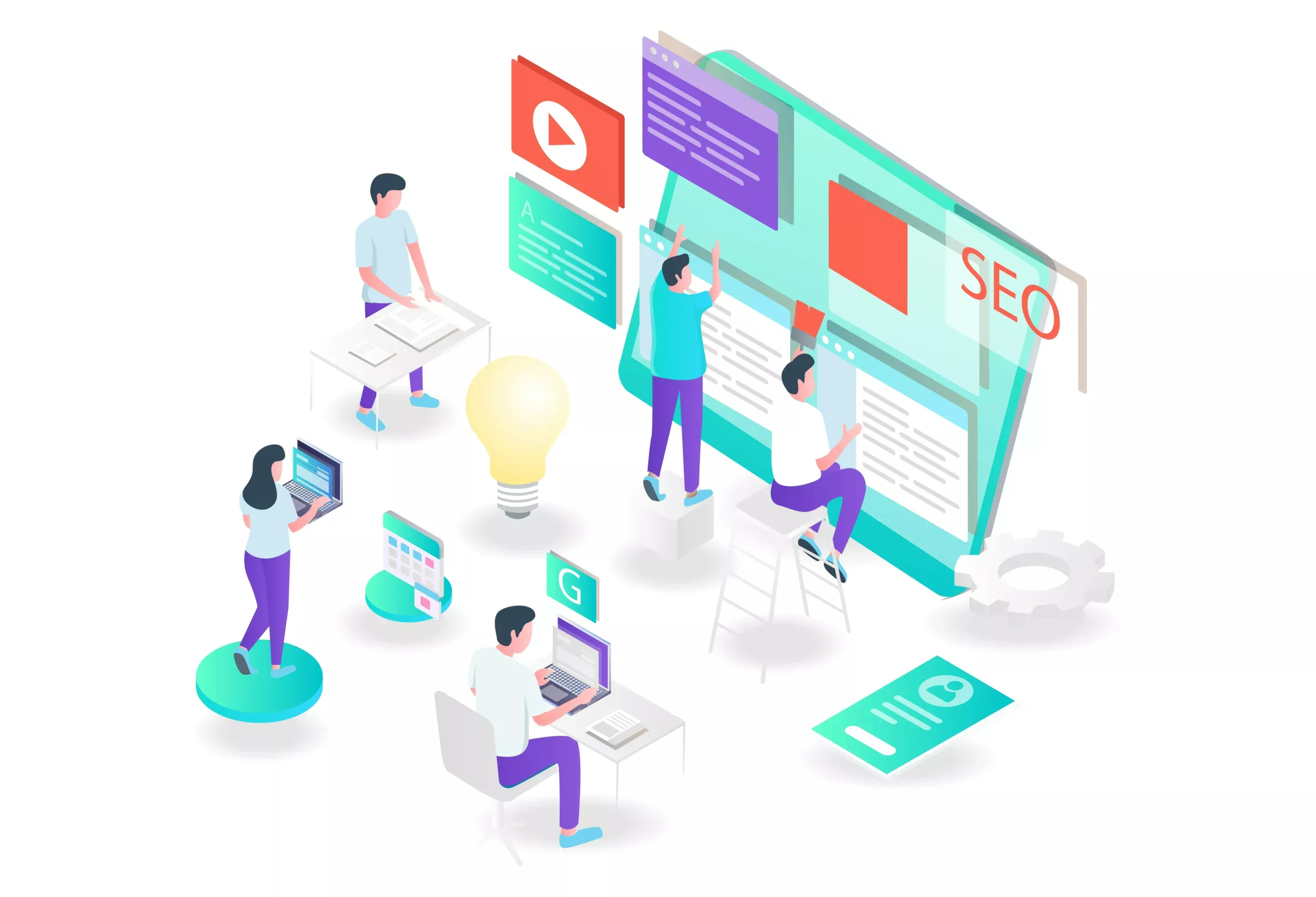 afbeelding van mensen die hun artikel bovenaan in google krijgen